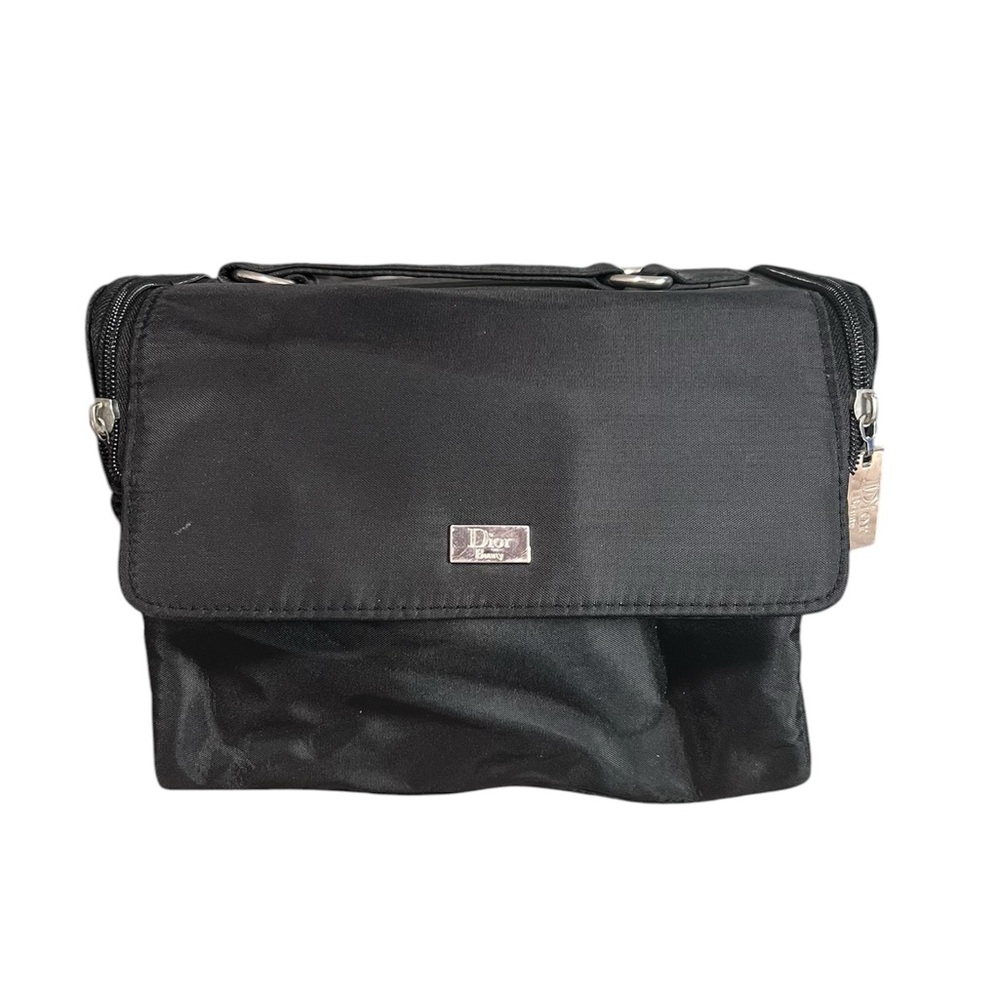 Christian Dior Black Nylon Makeup Pouch with Handle